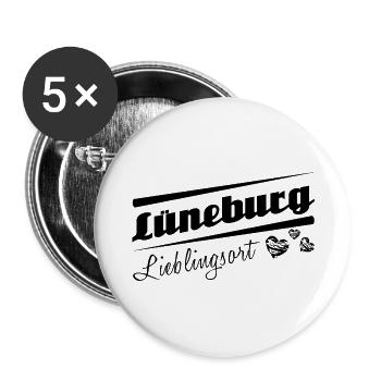 Lüneburg - Lieblingsort mit Stadtnamen - Buttons groß 56 mm (5er Pack) - Weiß - Vorne