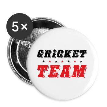 Cricket Team - Buttons groß 56 mm (5er Pack) - Weiß - Vorne