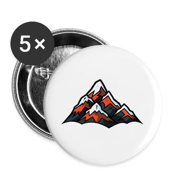 Symbol Berge - Buttons groß 56 mm (5er Pack) - Weiß - Vorne
