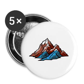 Berge Symbol Natur - Buttons groß 56 mm (5er Pack) - Weiß - Vorne
