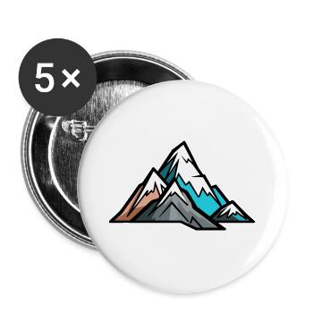 Berge Bergsteiger Symbol - Buttons groß 56 mm (5er Pack) - Weiß - Vorne