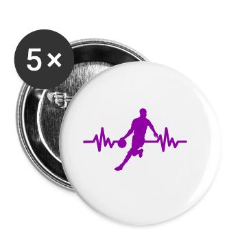 Haertbeat Basketball - États-Unis - Sports d’équipe - Cerceaux - Lot de 5 grands badges (56 mm) - blanc - Devant