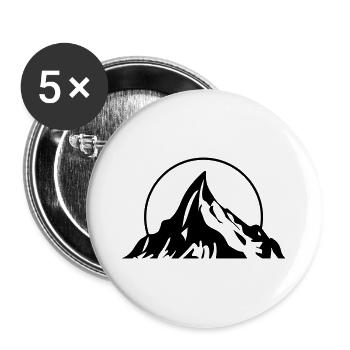 Mountain Symbol Landscape - Buttons large 2.2''/56 mm (5-pack) - white - Front