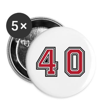 Symbole de 40 chiffres - Lot de 5 grands badges (56 mm) - blanc - Devant