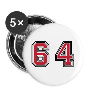64 Symbole numérique - Lot de 5 grands badges (56 mm) - blanc - Devant
