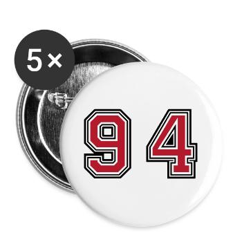 94 Number Symbol - Buttons large 2.2''/56 mm (5-pack) - white - Front