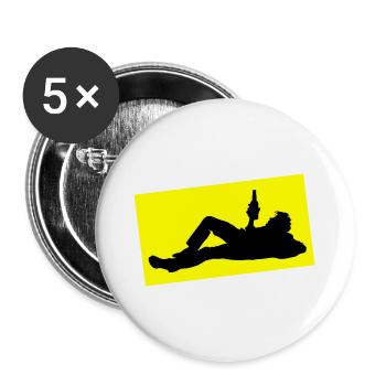 Drinking Beer Silhouette - Buttons large 2.2''/56 mm (5-pack) - white - Front