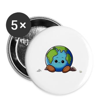 Terre de bande dessinée - Lot de 5 grands badges (56 mm) - blanc - Devant