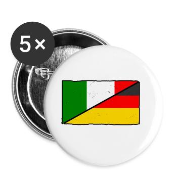 Italia Italian Germany Italy - Buttons large 2.2''/56 mm (5-pack) - white - Front