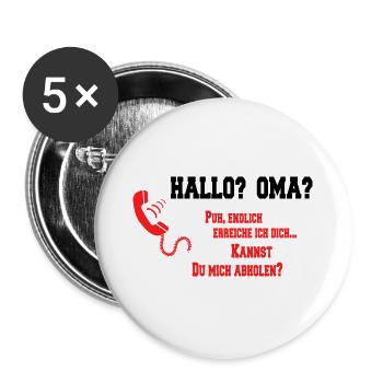 Hello grandma? Can you pick me up? - Buttons large 2.2''/56 mm (5-pack) - white - Front