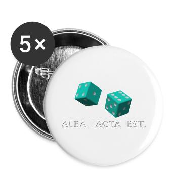die würfel sind gefallen latein - Buttons groß 56 mm (5er Pack) - Weiß - Vorne
