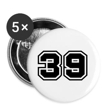 39 number symbol - Buttons large 2.2''/56 mm (5-pack) - white - Front