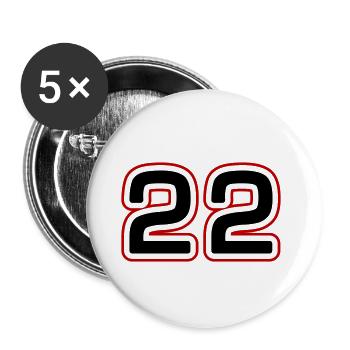22 symbole de nombre - Lot de 5 grands badges (56 mm) - blanc - Devant