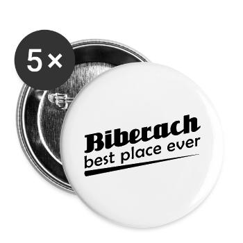 Biberach - Stadt best place ever - Buttons groß 56 mm (5er Pack) - Weiß - Vorne