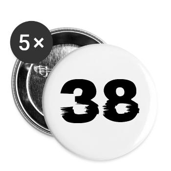 38 Number - Buttons large 2.2''/56 mm (5-pack) - white - Front