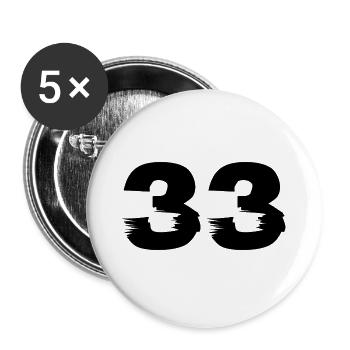 33 Number - Buttons large 2.2''/56 mm (5-pack) - white - Front