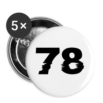 78 Zahl - Buttons groß 56 mm (5er Pack) - Weiß - Vorne