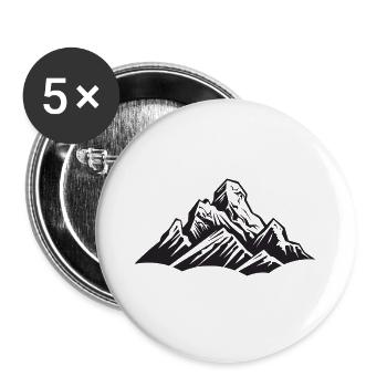 Symbole de paysage de montagnes - Lot de 5 grands badges (56 mm) - blanc - Devant