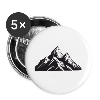 Berge Natur - Buttons groß 56 mm (5er Pack) - Weiß - Vorne