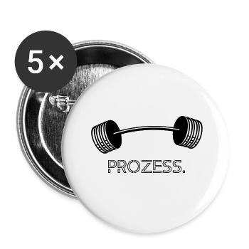 Gym Fitness Process - Buttons large 2.2''/56 mm (5-pack) - white - Front