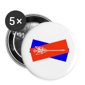 Dartpfeile Symbol Darts Team - Buttons groß 56 mm (5er Pack) - Weiß - Vorne
