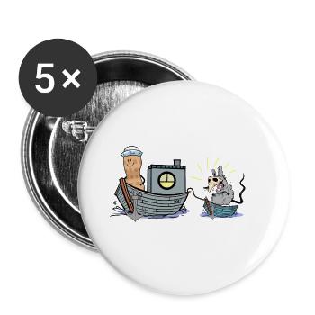 Bateau de voyage d’aventure Peanut Sailor Plague Rat - Lot de 5 grands badges (56 mm) - blanc - Devant
