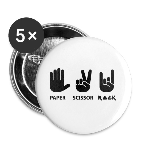 papier ciseaux roche c - Lot de 5 grands badges (56 mm)