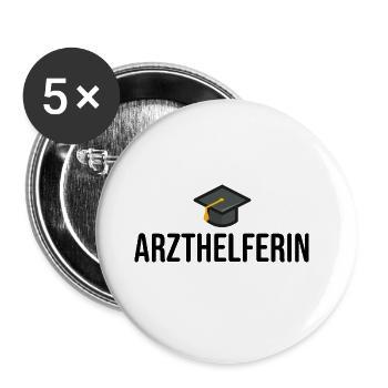 Arzthelferin Ausbildung - Buttons groß 56 mm (5er Pack) - Weiß - Vorne