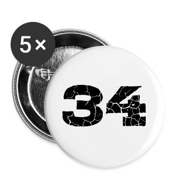 Maillot à 34 numéros - Lot de 5 grands badges (56 mm) - blanc - Devant
