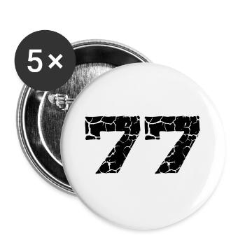 Maillot numéro 77 - Lot de 5 grands badges (56 mm) - blanc - Devant