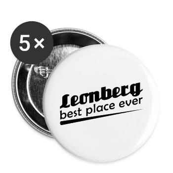 Leonberg - Stadt best place ever - Buttons groß 56 mm (5er Pack) - Weiß - Vorne