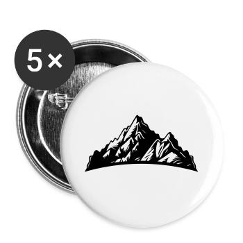 Berge Mountains Silhouette - Buttons large 2.2''/56 mm (5-pack) - white - Front