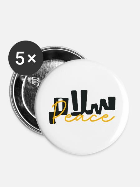 Salam Frieden - Buttons groß 56 mm (5er Pack) - Weiß