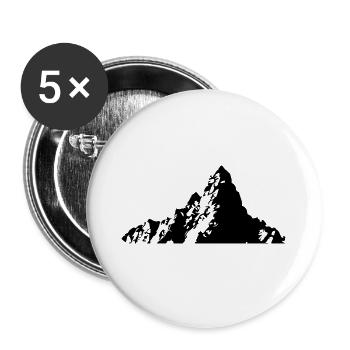 Mountain Silhouette Symbol Outdoor - Buttons large 2.2''/56 mm (5-pack) - white - Front