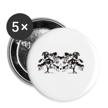 Tree, Trees, Botany, Flora, Forest, Nature - Buttons large 2.2''/56 mm (5-pack) - white - Front