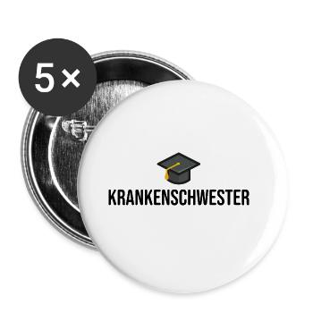 Krankenschwester Ausbildung Geschenkidee - Buttons groß 56 mm (5er Pack) - Weiß - Vorne