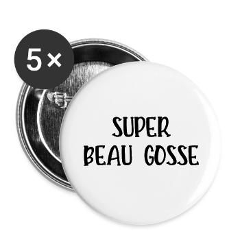 super beau gosse - Lot de 5 grands badges (56 mm) - blanc - Devant