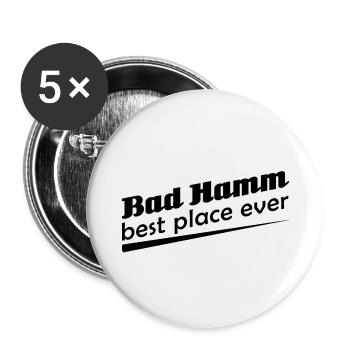 Bad Hamm - Stadt best place ever - Buttons groß 56 mm (5er Pack) - Weiß - Vorne