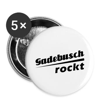 Gadebusch rockt - Textdesign mit Stadtnamen - Buttons groß 56 mm (5er Pack) - Weiß - Vorne