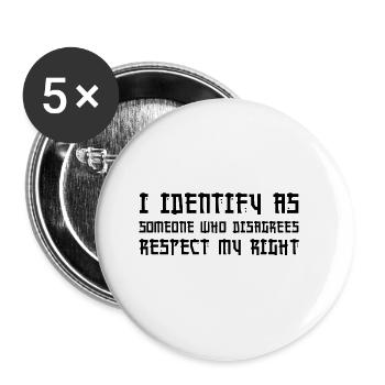 respect Respekt Identität - Buttons groß 56 mm (5er Pack) - Weiß - Vorne