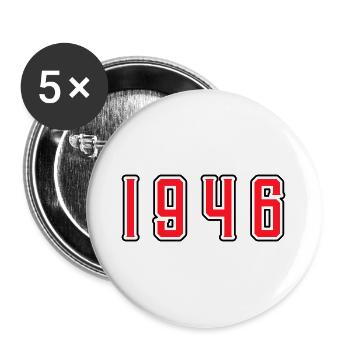 1946 Jahr Geburtstag - Buttons groß 56 mm (5er Pack) - Weiß - Vorne
