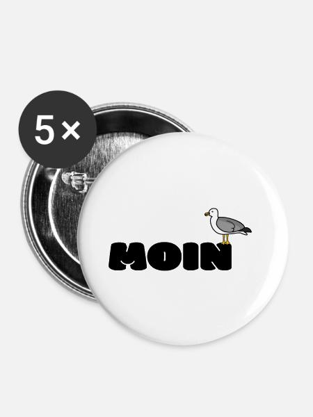 MOIN Möwe - Buttons groß 56 mm (5er Pack) - Weiß