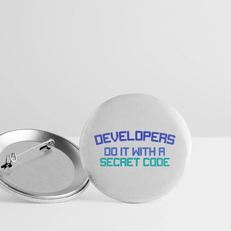 Developers Do It With a Secret Code Funny Coding Buttons large 2.2''/56 mm (5-pack)
