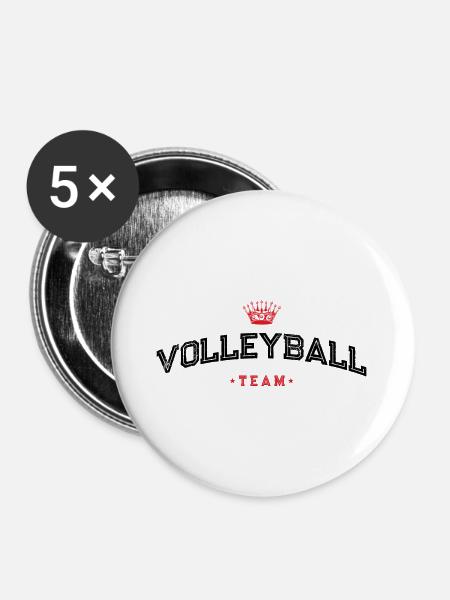 Volleyball Team - Buttons groß 56 mm (5er Pack) - Weiß