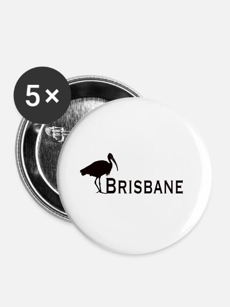 Bin Chicken Brisbane - Buttons groß 56 mm (5er Pack) - Weiß