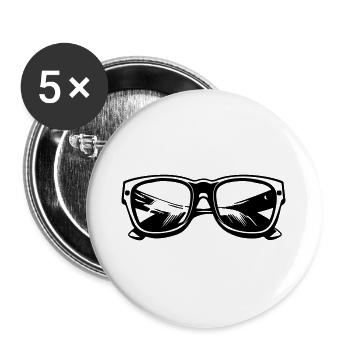 Sonnenbrille Symbol - Buttons groß 56 mm (5er Pack) - Weiß - Vorne