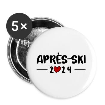 Après Ski 2024 Heart Trip - Buttons large 2.2''/56 mm (5-pack) - white - Front