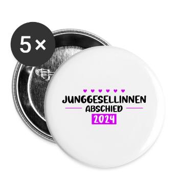 Enterrement de vie de jeune fille 2024 - Lot de 5 grands badges (56 mm) - blanc - Devant