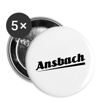 Ansbach - Textdesign mit Stadtnamen - Buttons groß 56 mm (5er Pack) - Weiß - Vorne