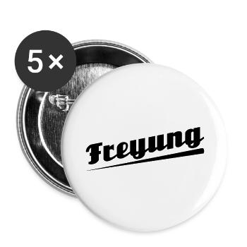 Freyung - Textdesign mit Stadtnamen - Buttons groß 56 mm (5er Pack) - Weiß - Vorne